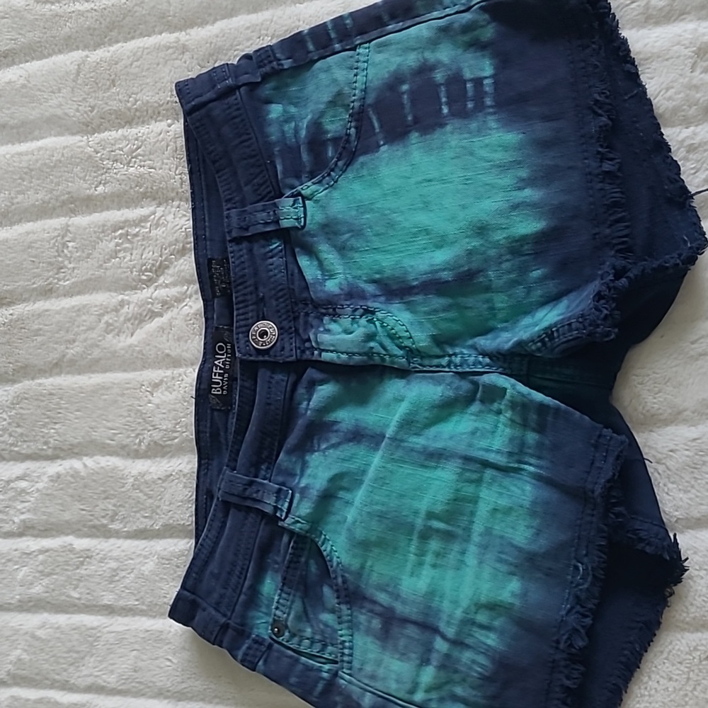 Buffalo Tie-Die Cutoff Jean Shorts